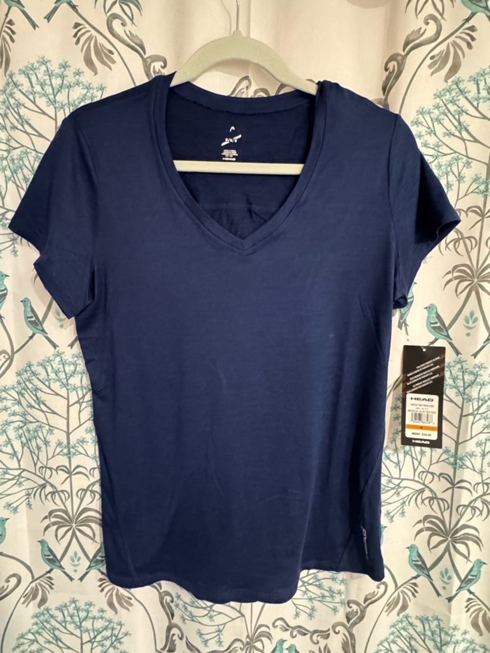Head Navy V-Neck Short Sleeve Tee